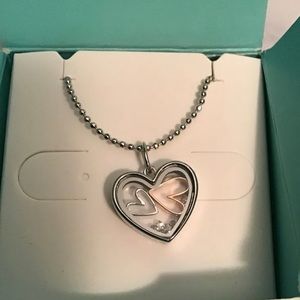 Origami Owl Silver Heart Capsule Locket w/ 18-20" Chain Necklace NEW